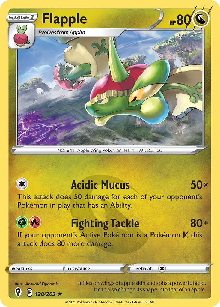 Flapple 120/203 Evolving Skies English Pokemon card