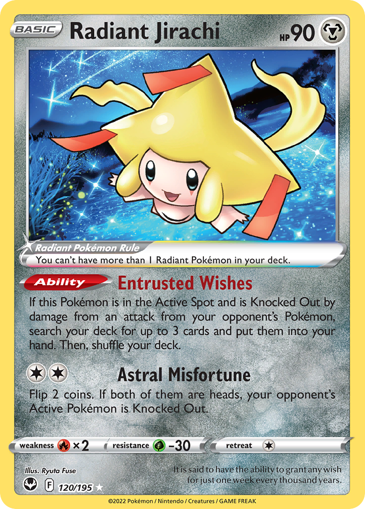 Radiant Jirachi 120/195 Silver Tempest English card