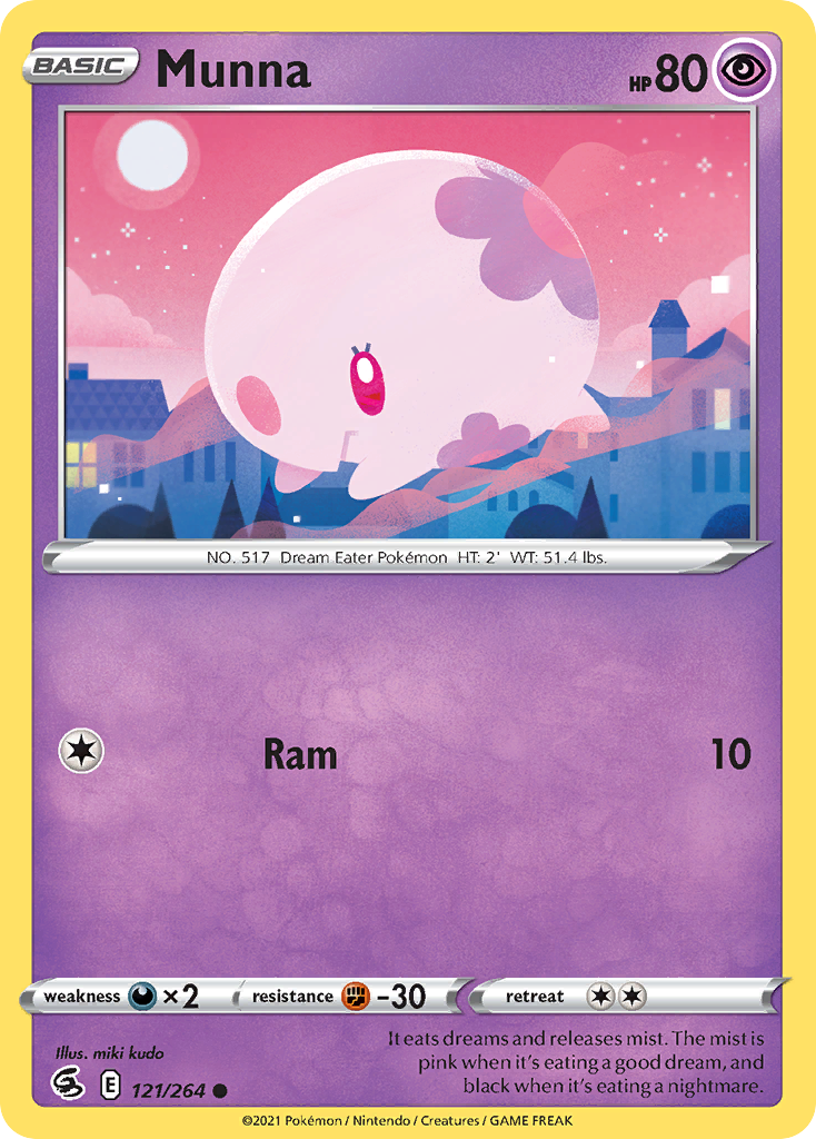 Munna 121/264 Fusion Strike English Pokémon card