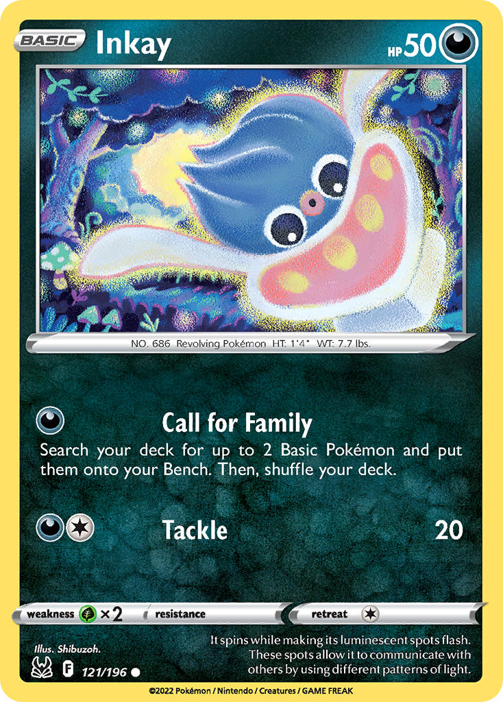 Inkay 121/196 Lost Origin English card