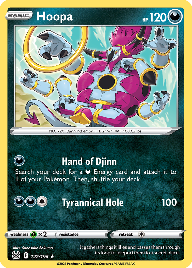 Hoopa 122/196 Lost Origin English Pokémon card