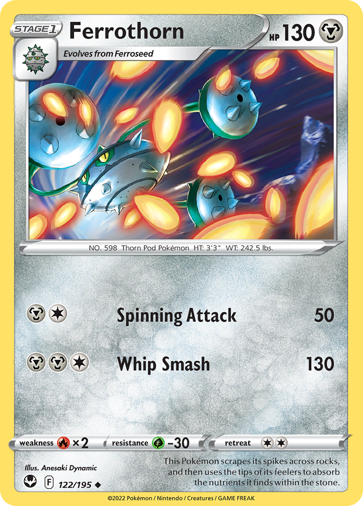 Ferrothorn 122/195 Silver Tempest English card