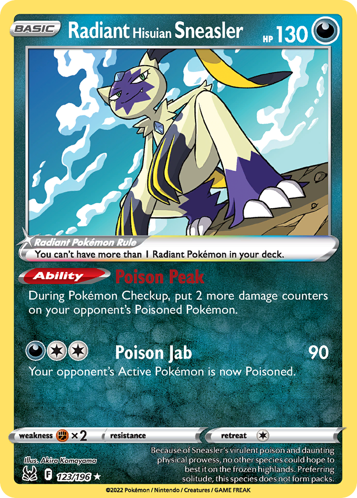 Radiant Hisuian Sneasler 123/196 Lost Origin English card