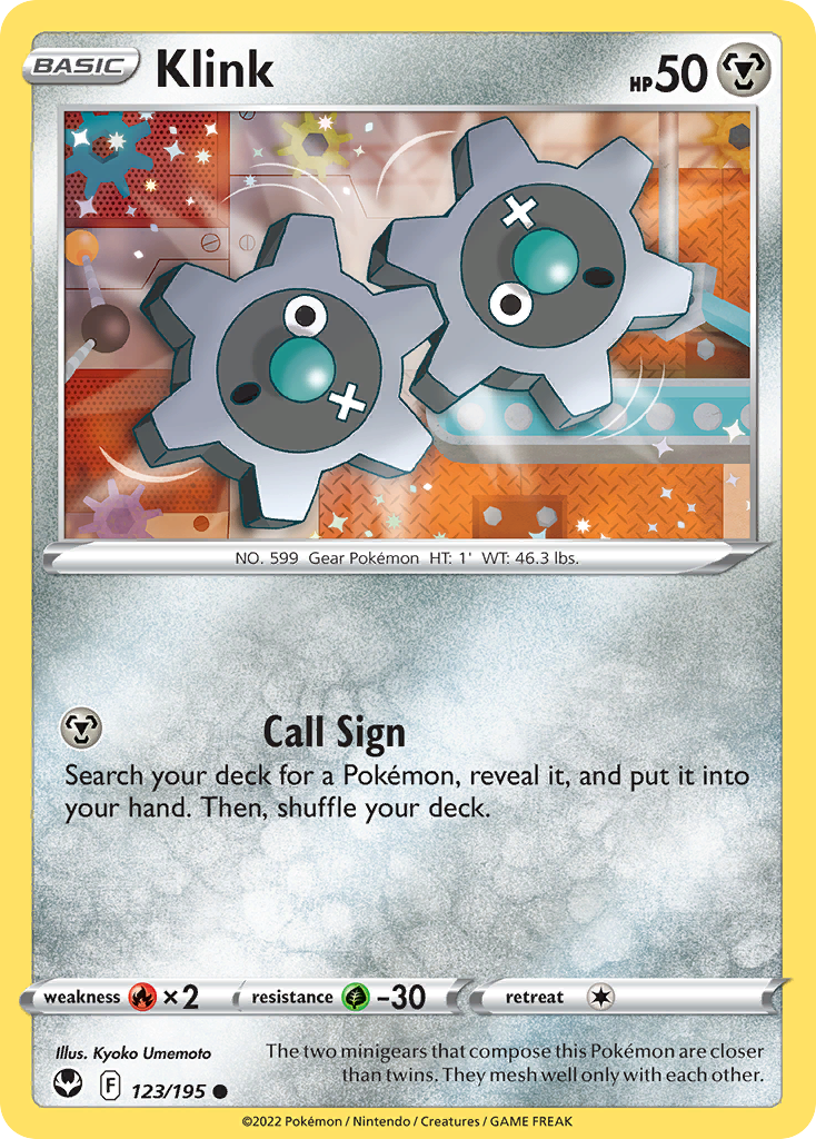 Klink 123/195 Silver Tempest English Pokémon card