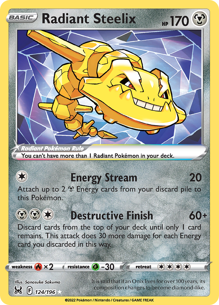 Radiant Steelix 124/196 Lost Origin English card