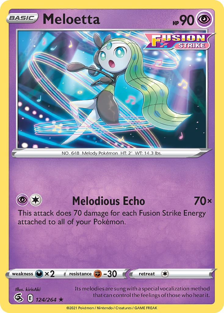 Meloetta 124/264 Fusion Strike English Pokémon card