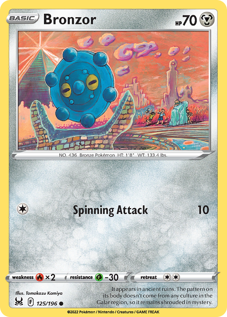 Bronzor 125/196 Lost Origin English Pokémon card