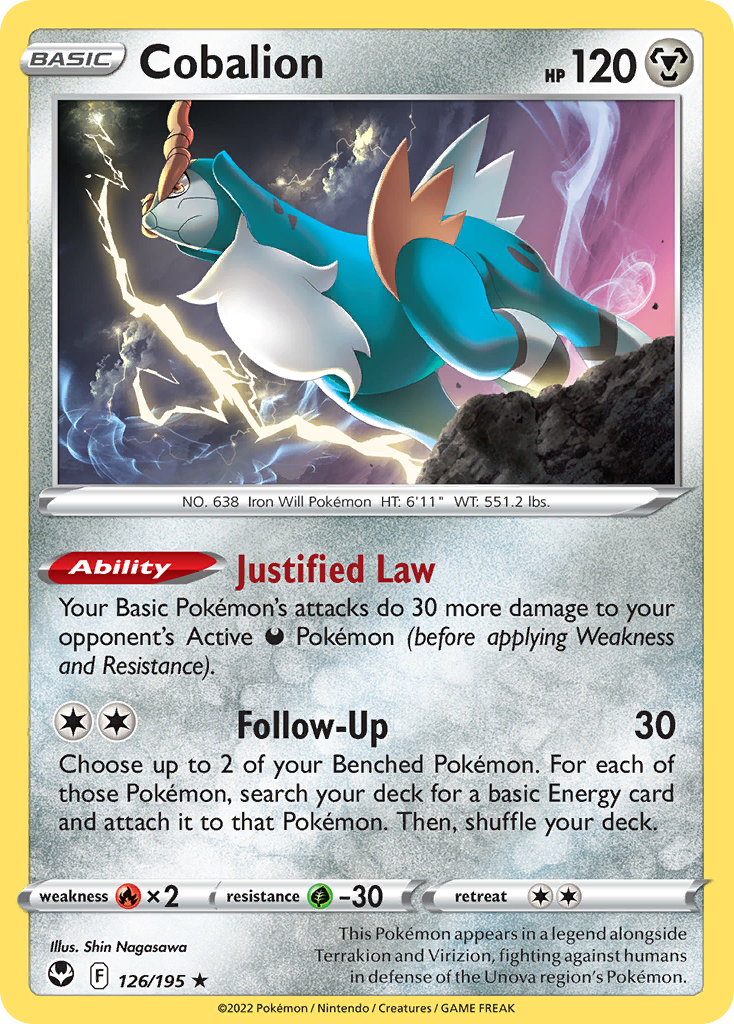 Cobalion 126/195 Silver Tempest English card