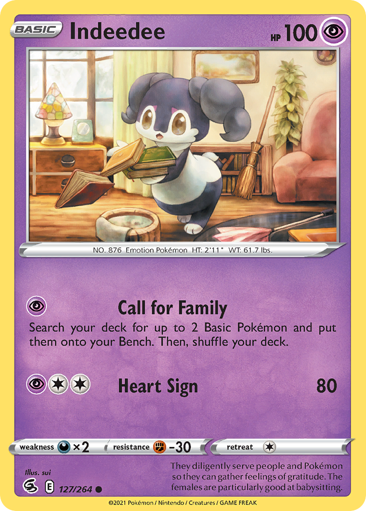 Indeedee 127/264 Fusion Strike English Pokémon card