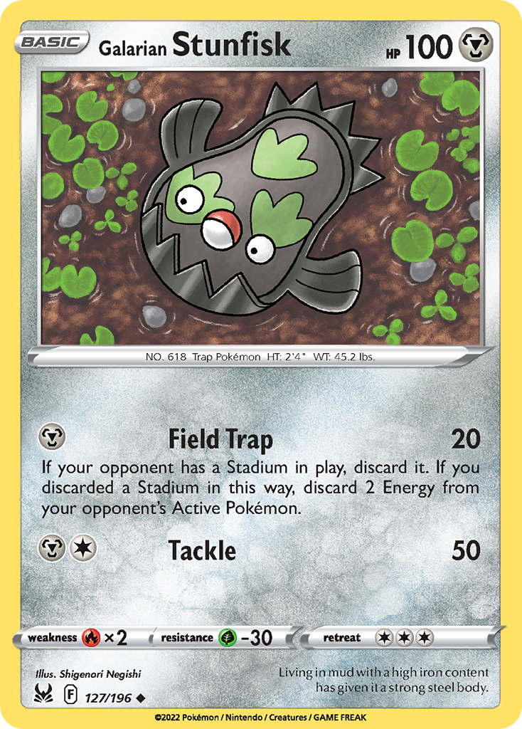 Galarian Stunfisk 127/196 Lost Origin English card