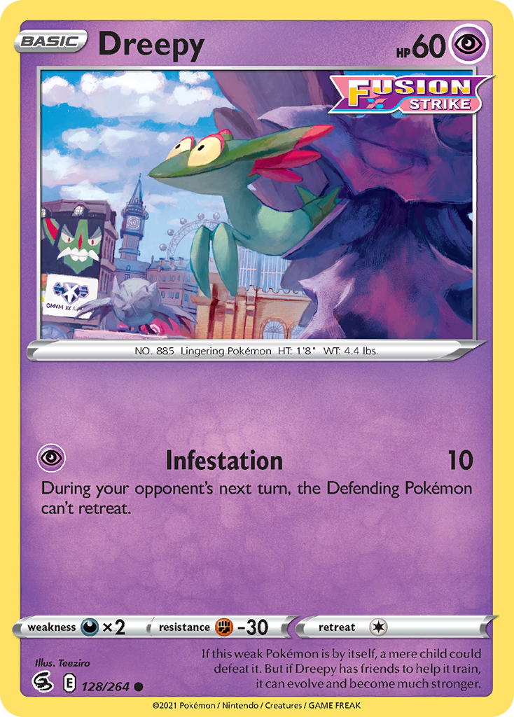 Dreepy 128/264 Fusion Strike English Pokémon card