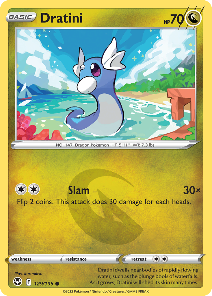 Dratini 129/195 Silver Tempest English Pokémon card