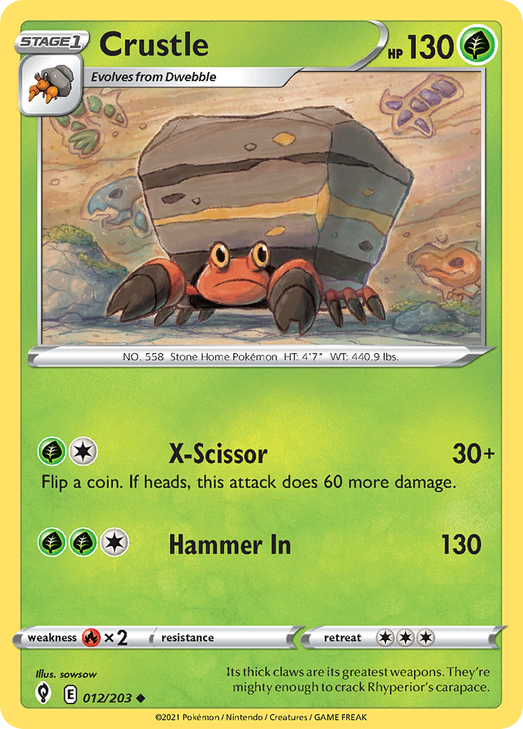 Crustle 12/203 Evolving Skies English Pokemon card
