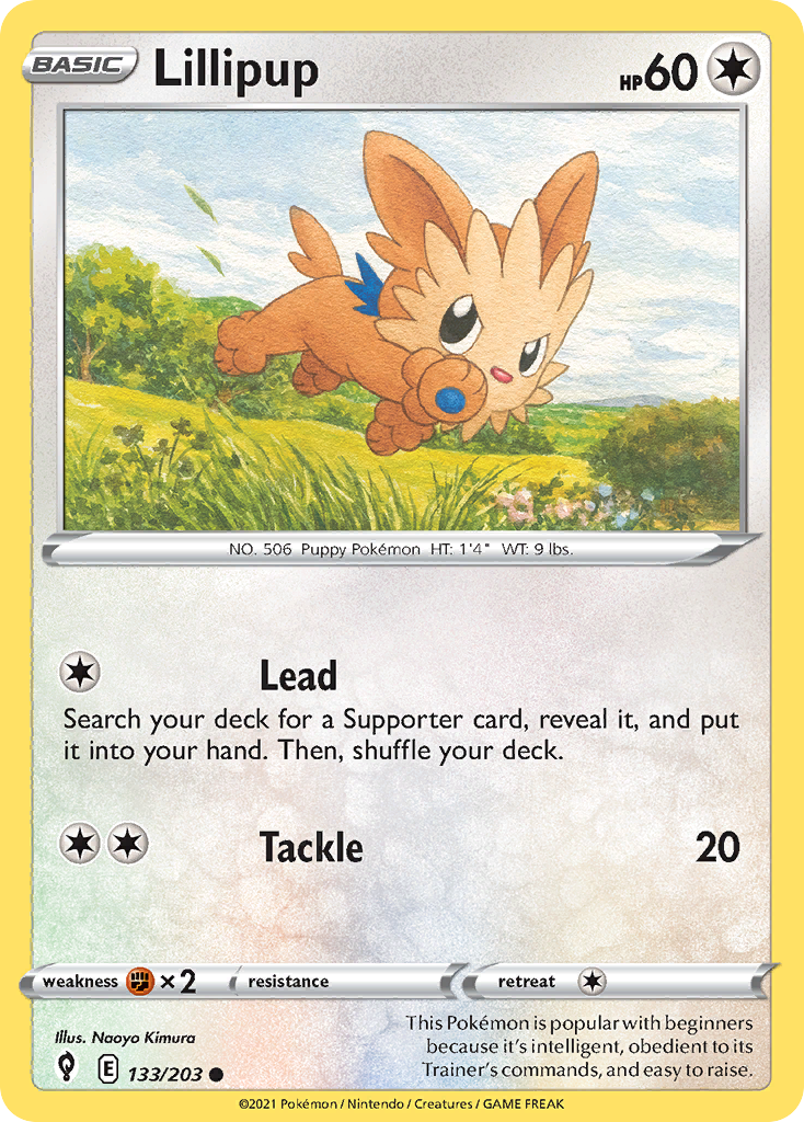 Lillipup 133/203 Evolving Skies English Pokemon card