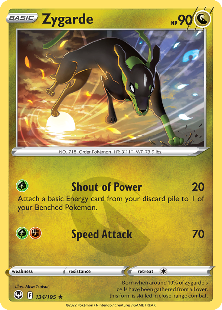 Zygarde 134/195 Silver Tempest English Pokémon card