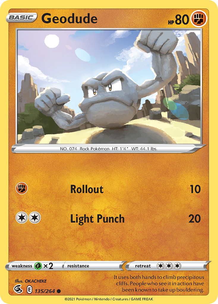 Geodude 135/264 Fusion Strike English Pokémon card