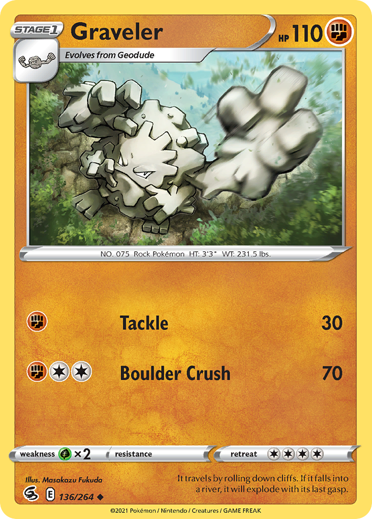 Graveler 136/264 Fusion Strike English Pokémon card