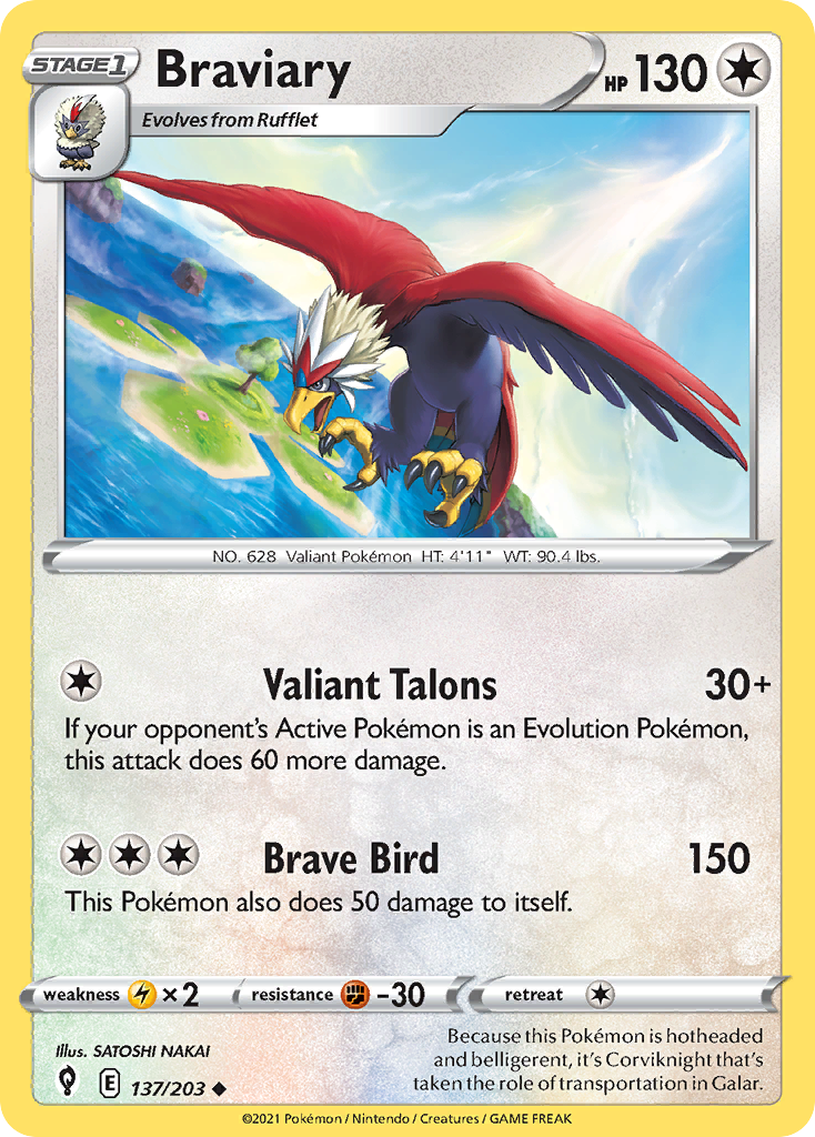 Braviary 137/203 Evolving Skies English Pokemon card