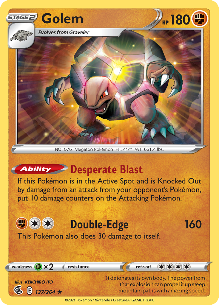 Golem 137/264 Fusion Strike English Pokémon card