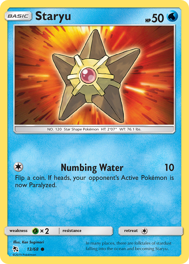 Staryu 13/68 Hidden Fates English Pokémon card