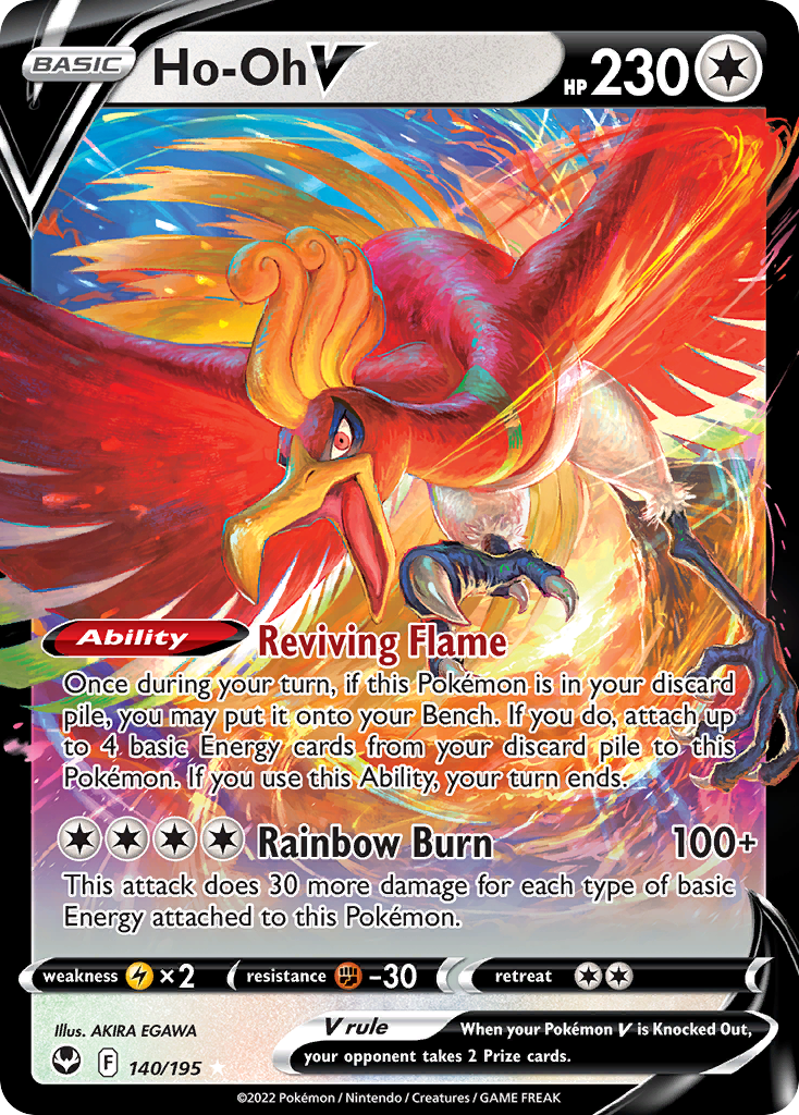 Ho-Oh V 140/195 Silver Tempest English card