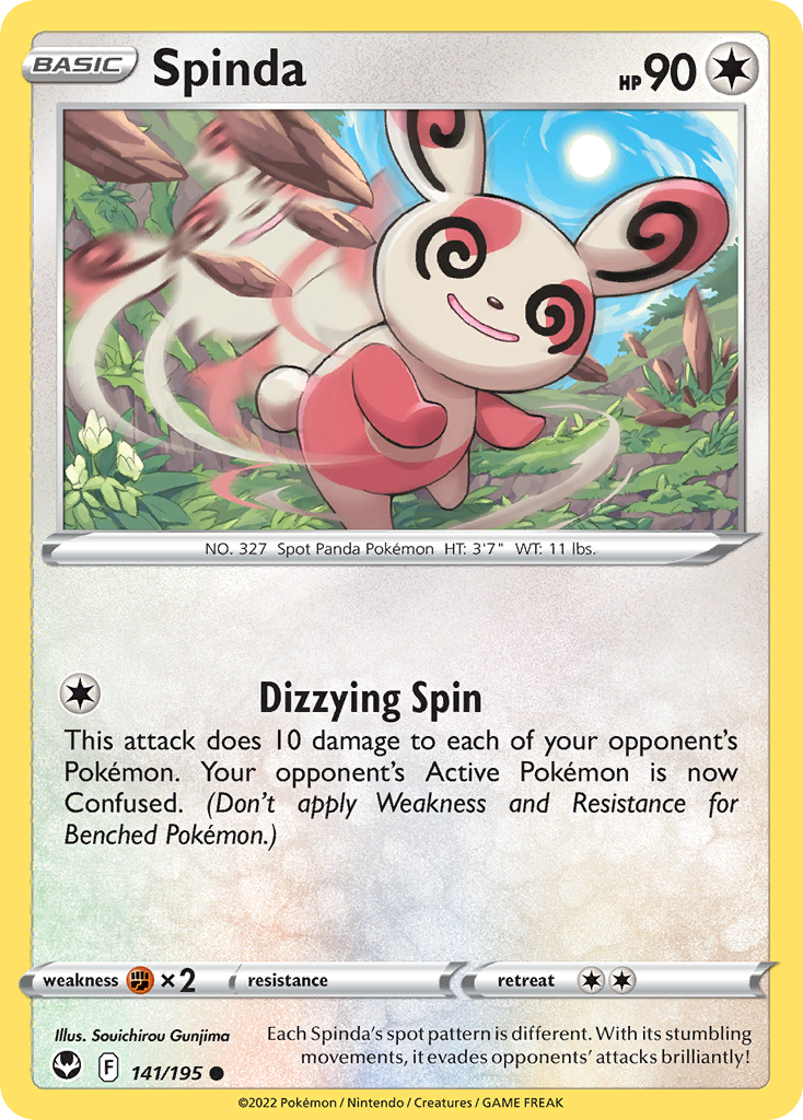 Spinda 141/195 Silver Tempest English Pokémon card