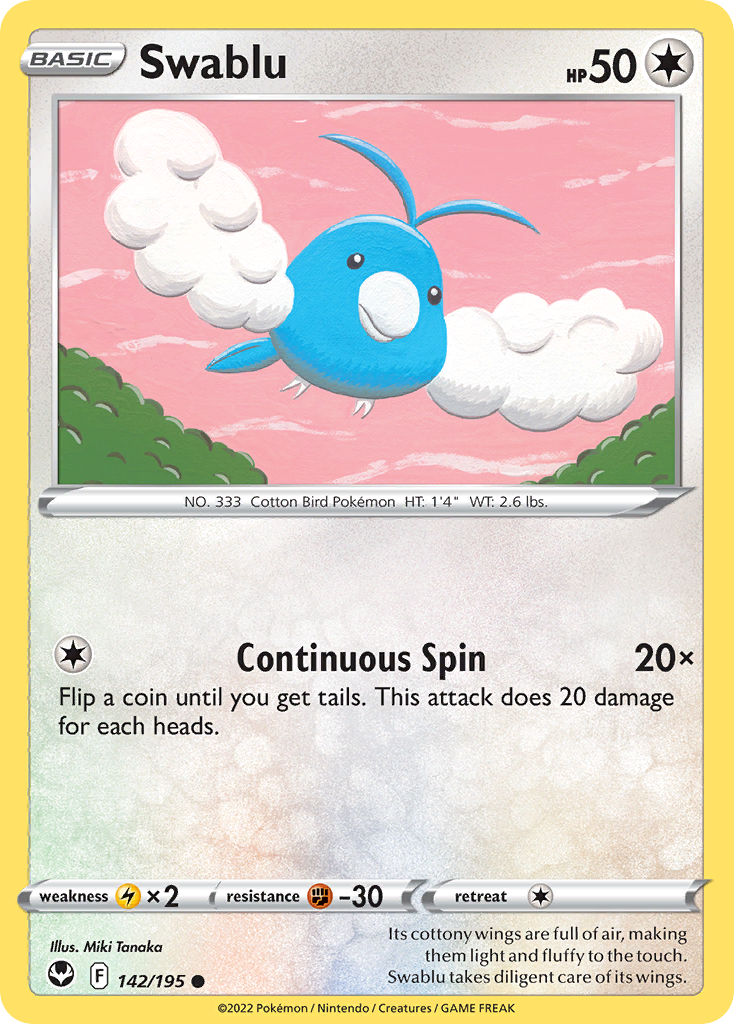 Swablu 142/195 Silver Tempest English card