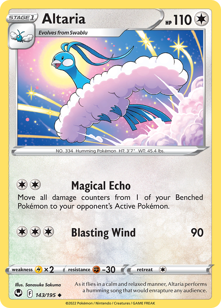 Altaria 143/195 Silver Tempest English Pokémon card