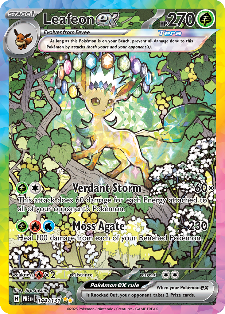 Leafeon ex 144/131 Prismatic Evolutions English Pokémon card artwork