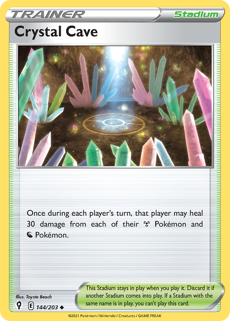 Crystal Cave 144/203 Evolving Skies English Pokemon card