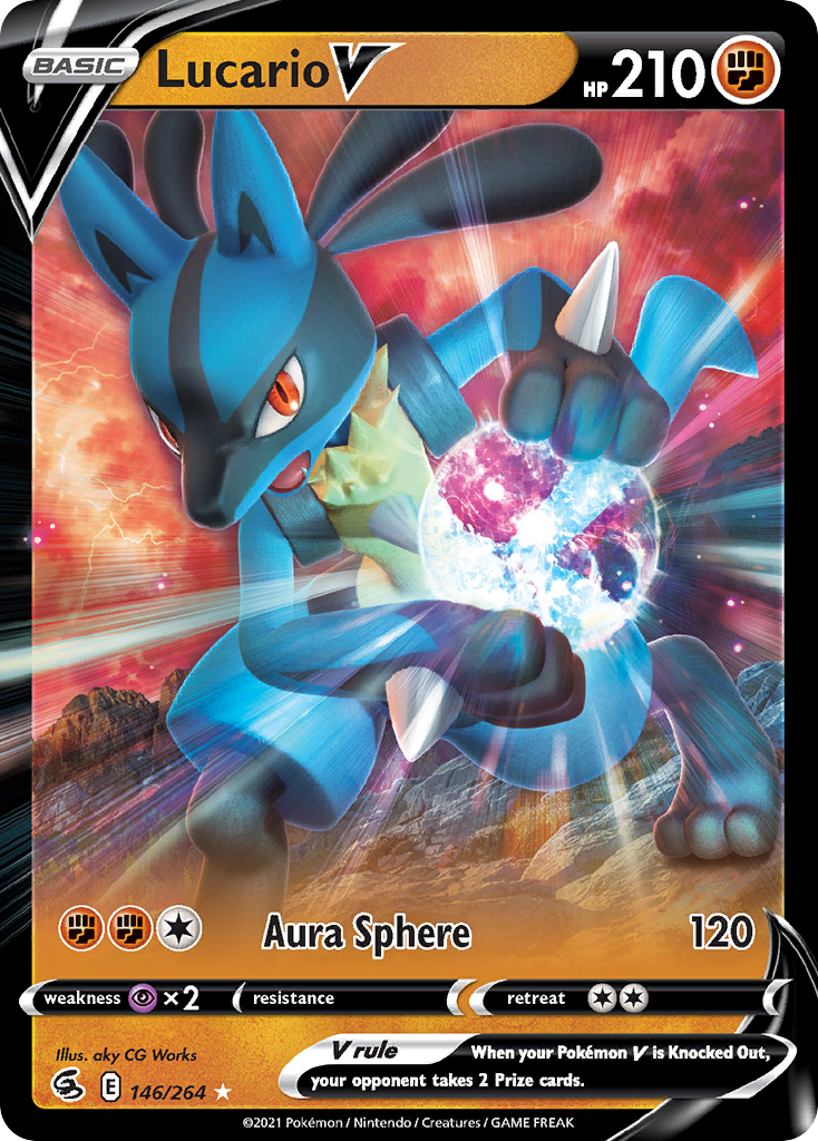 Lucario V 146/264 Fusion Strike English card