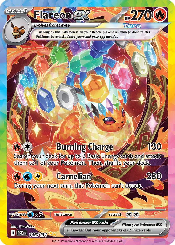Flareon ex 146/131 Prismatic Evolutions English Pokémon card artwork