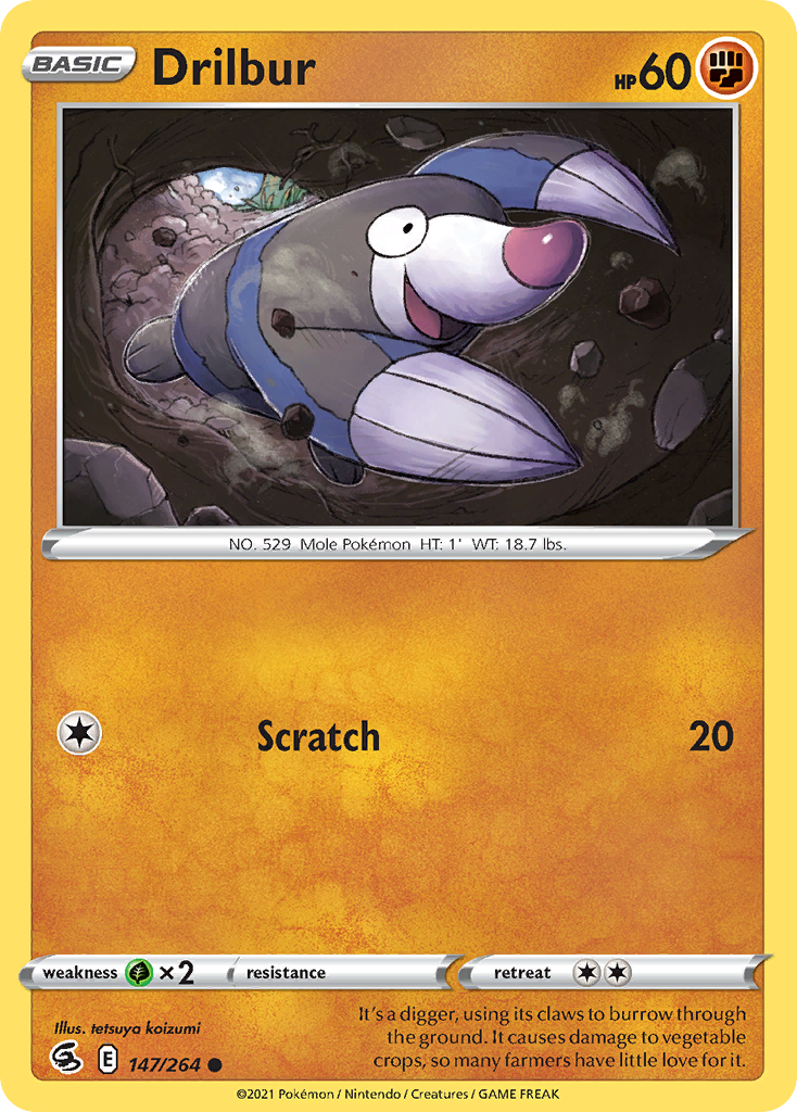 Drilbur 147/264 Fusion Strike English Pokémon card