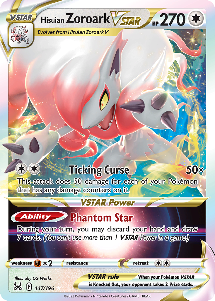 Hisuian Zoroark VSTAR 147/196 Lost Origin English Pokémon card