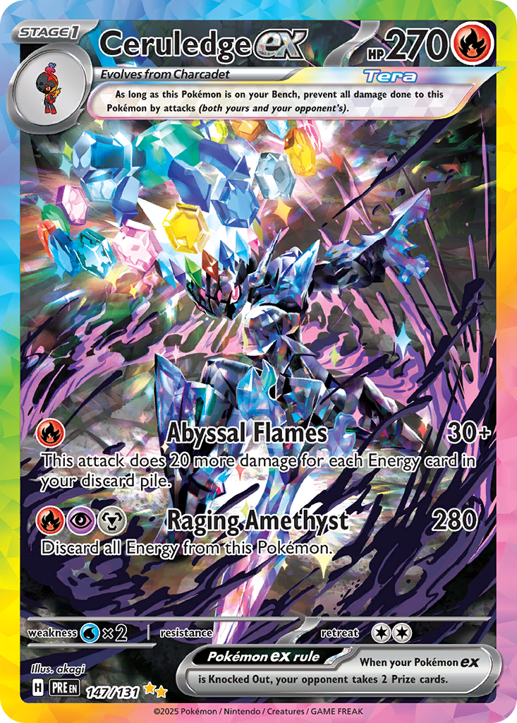 Ceruledge ex 147/131 Prismatic Evolutions English Pokémon card artwork