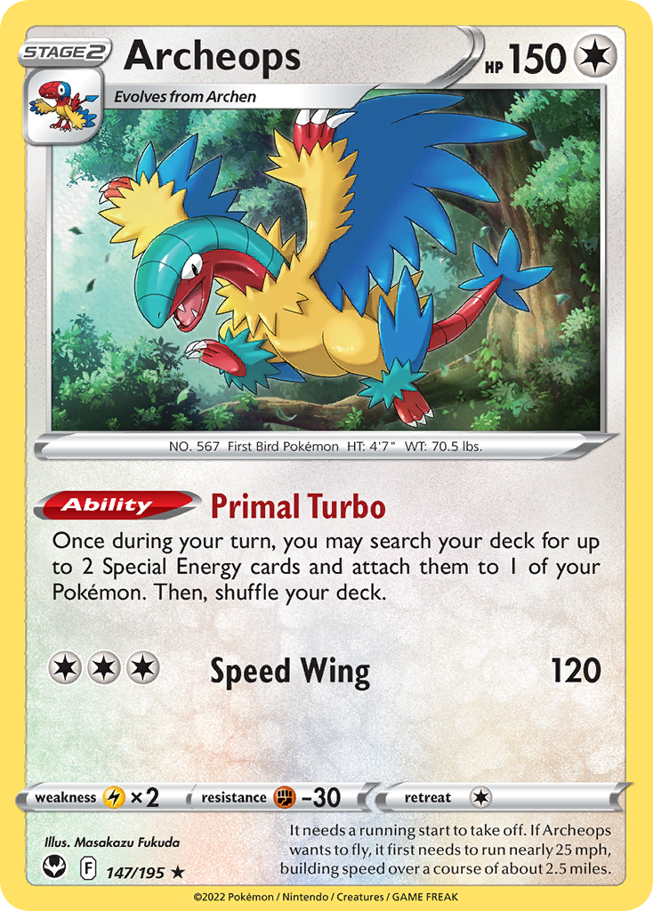 Archeops 147/195 Silver Tempest English card
