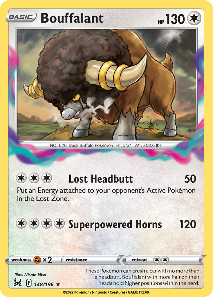 Bouffalant 148/196 Lost Origin English Pokémon card