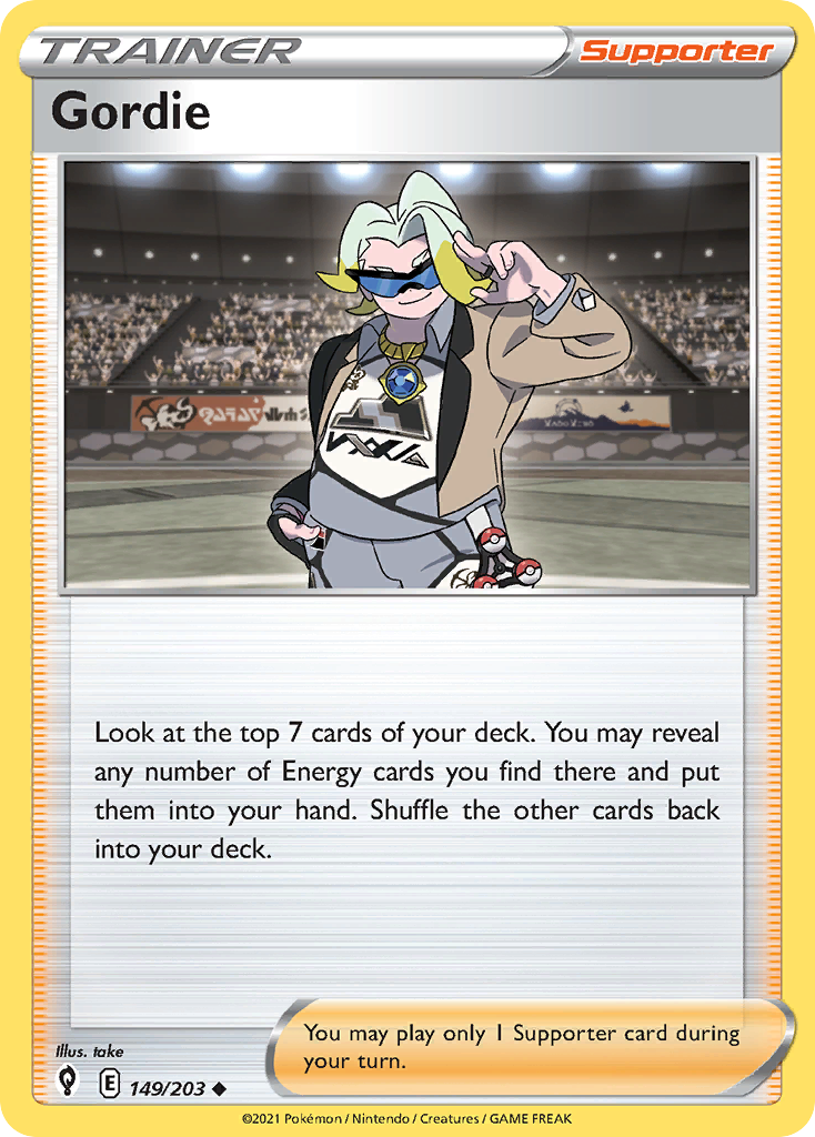 Gordie 149/203 Evolving Skies English Pokemon card