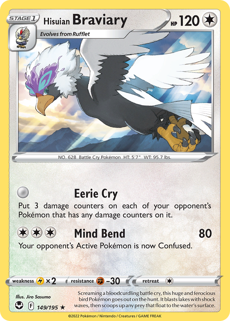 Hisuian Braviary 149/195 Silver Tempest English card
