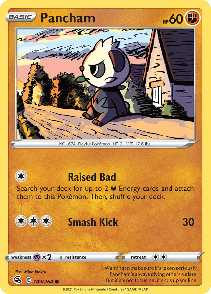 Pancham 149/264 Fusion Strike English Pokémon card