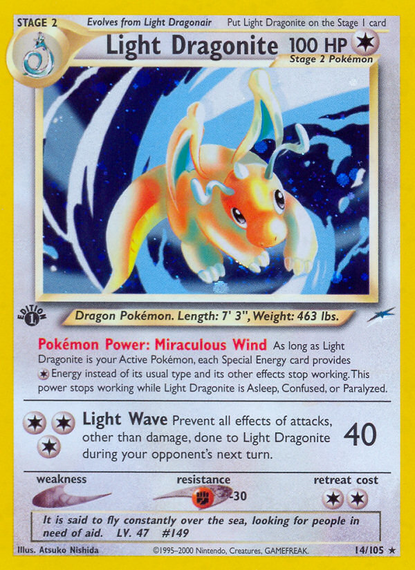 Light Dragonite 14/105 Neo Destiny English Pokemon card