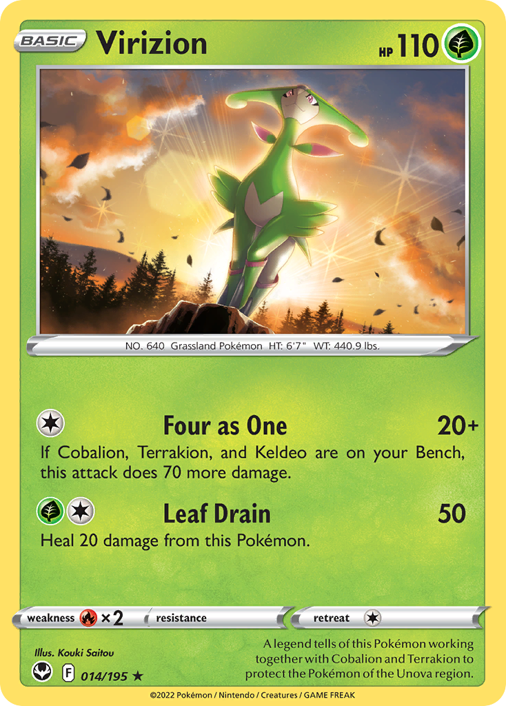 Virizion 14/195 Silver Tempest English Pokémon card