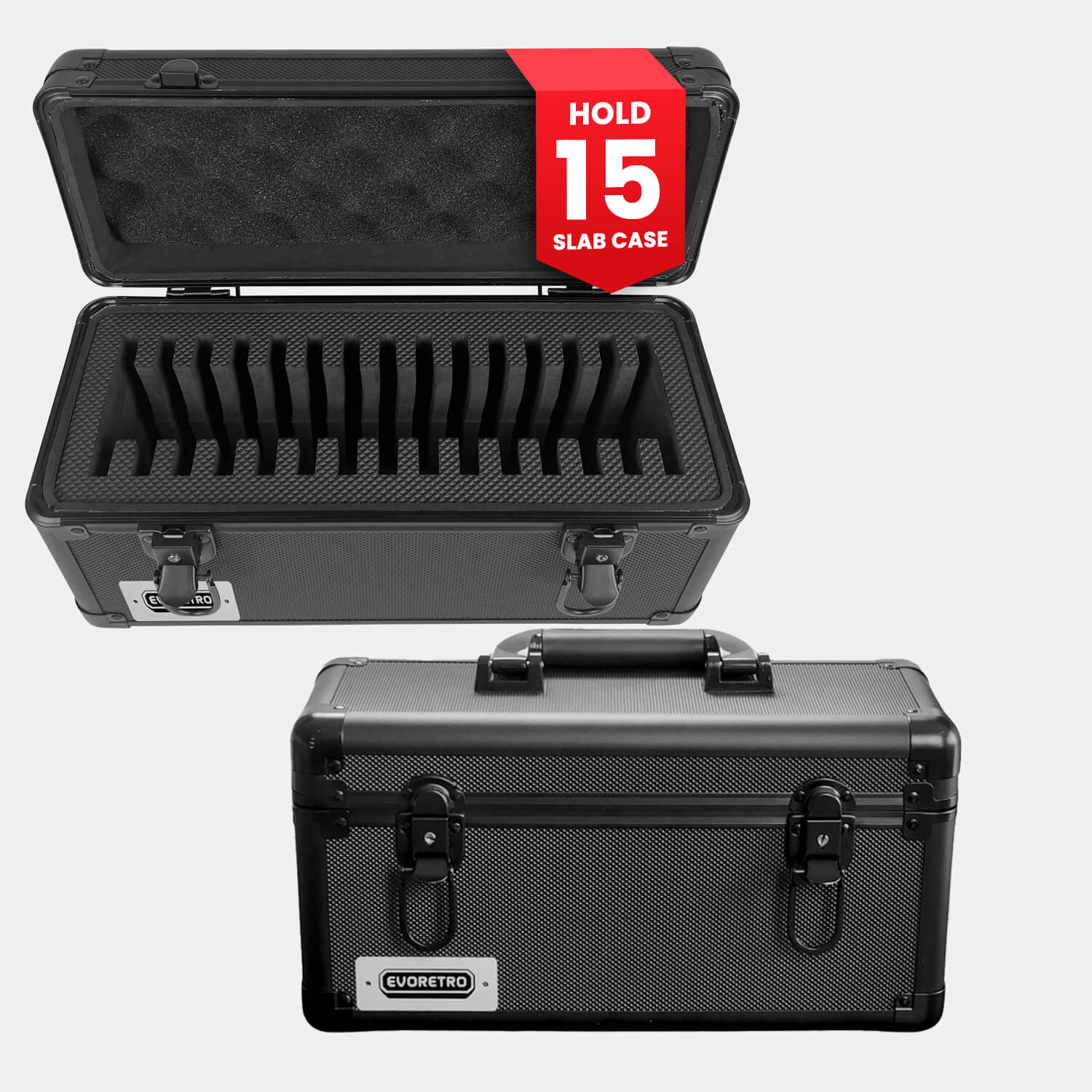 EVORETRO 15-Slot Graded Card Storage Case – Black – exact product image
