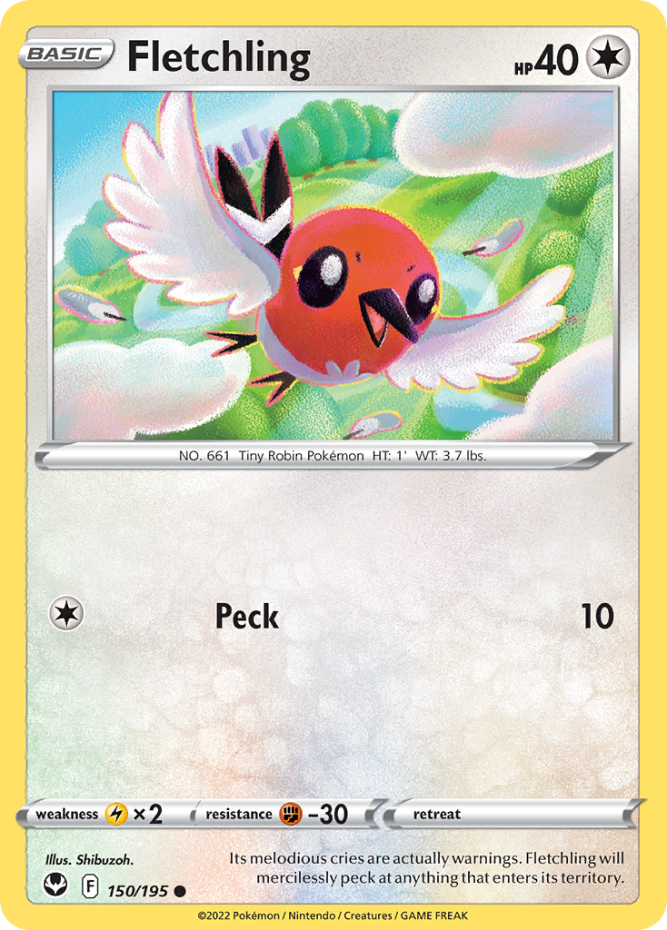 Fletchling 150/195 Silver Tempest English card