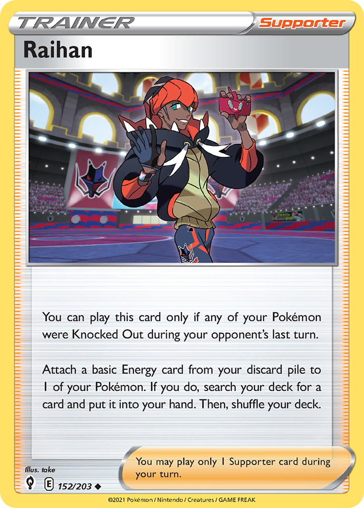 Raihan 152/203 Evolving Skies English Pokemon card