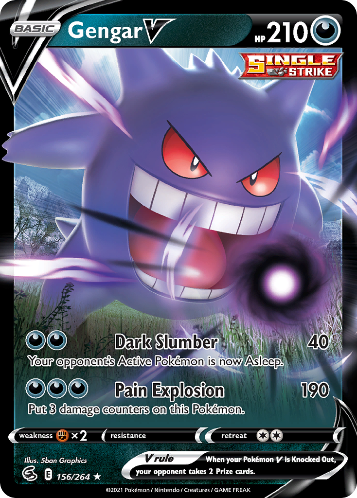 Gengar V 156/264 Fusion Strike English card