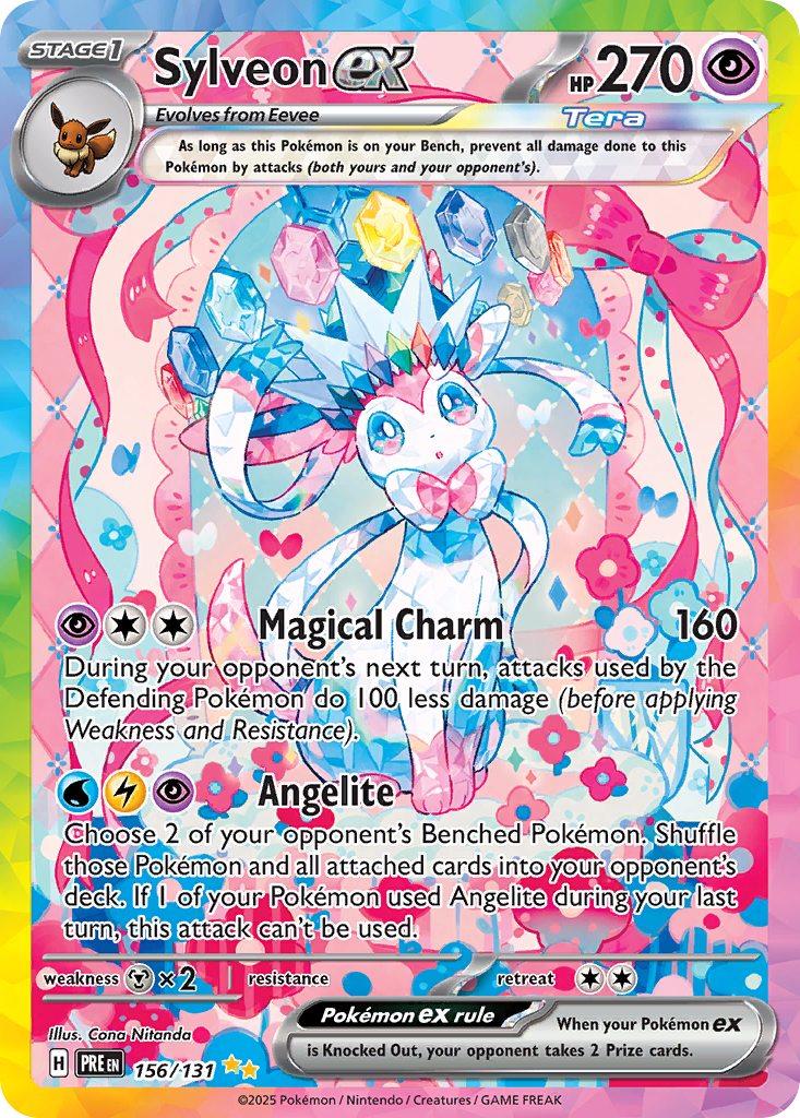Sylveon ex 156/131 Prismatic Evolutions English Pokémon card artwork