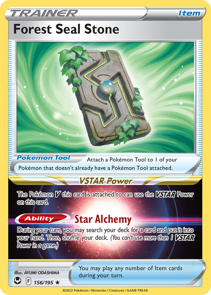 Forest Seal Stone 156/195 Silver Tempest English Pokémon card