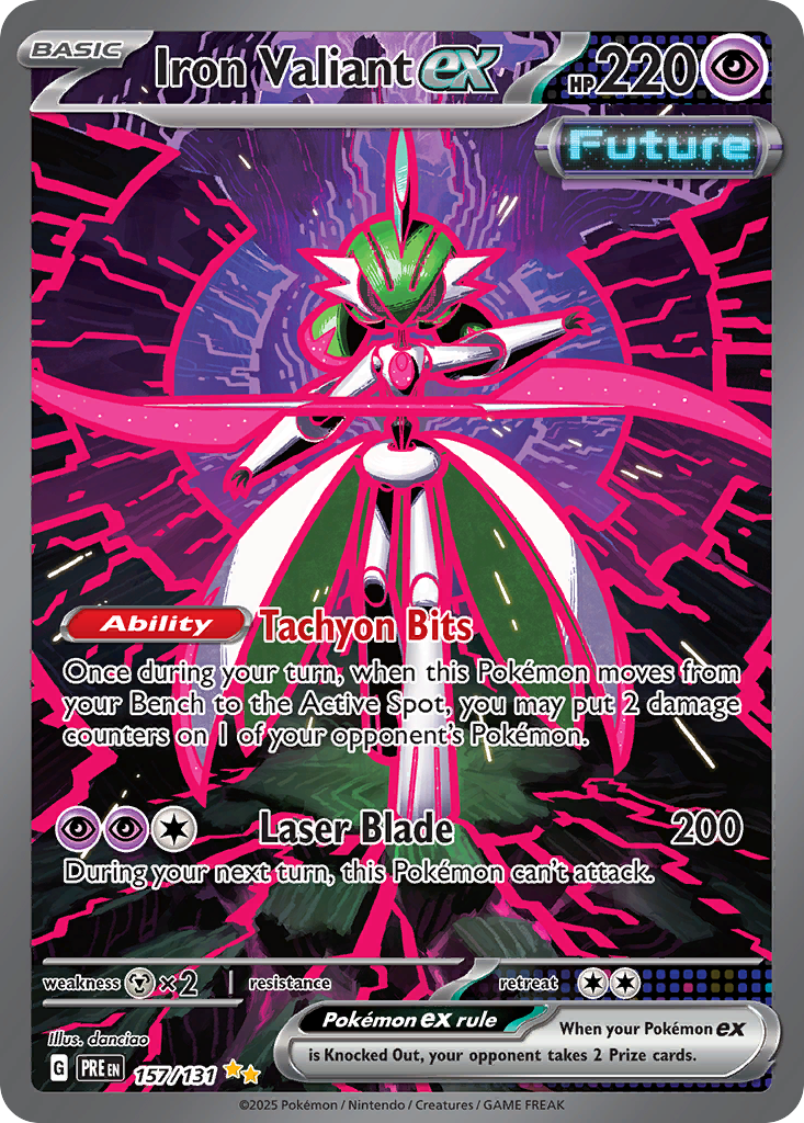 Iron Valiant ex 157/131 Prismatic Evolutions English Pokémon card artwork