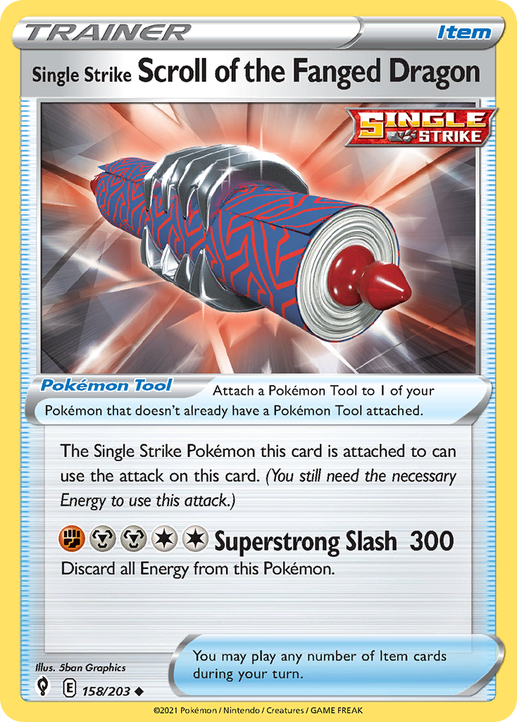 Single Strike Scroll of the Fanged Dragon 158/203 Evolving Skies English Pokemon card